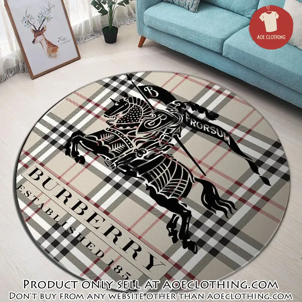 Burberry established 1856 luxury brand fashion round rug carpet home decor aoe1512246